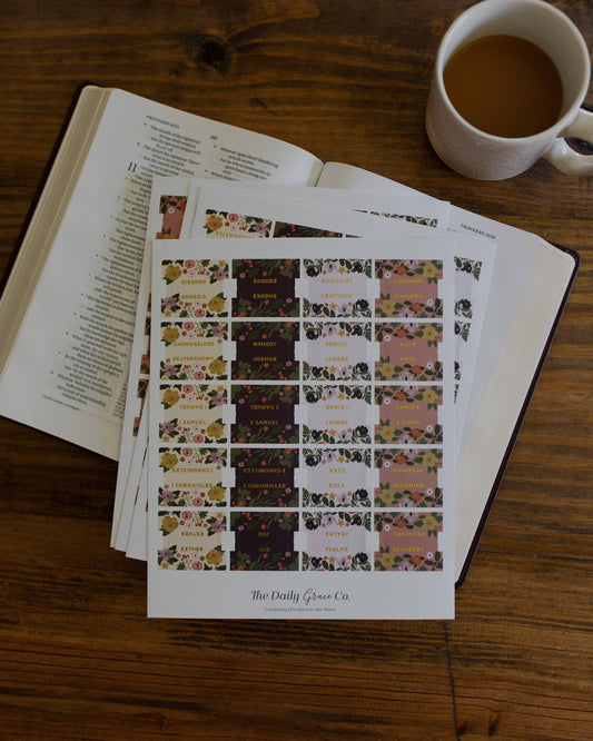 Magnolia Floral Bible Tabs | 76 Tabs